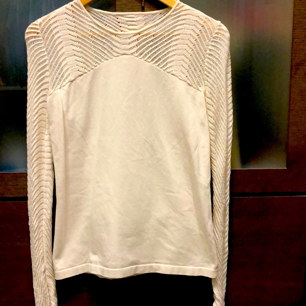 Versace lace long sleeve fitted top